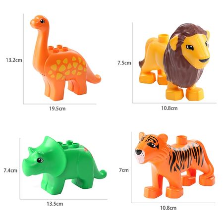 DIY Plastic Assembly Building Blocks Animals Zoo Series Compatible Duploed Figures DIY Building Bricks Blocks Toys For Children