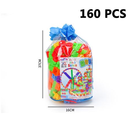 160pcs/bag Plastic Children Large Particles Building Blocks Bricks DIY Assembled Toys Educational Toy For Kids Baby Gifts