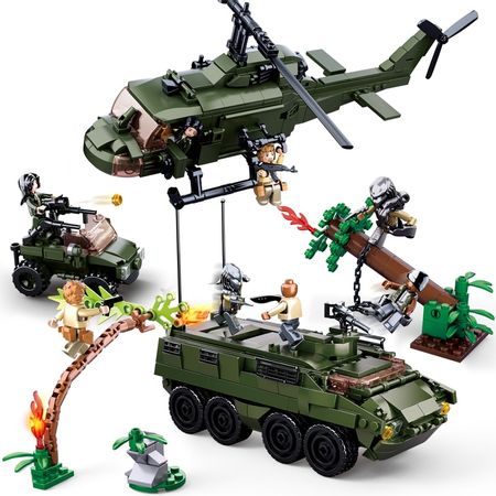 Mech Aliens Vs Predator Movie Figures Building Blocks Helicopter Armored Vehicle Brick Toys Children Gifts Compatible With