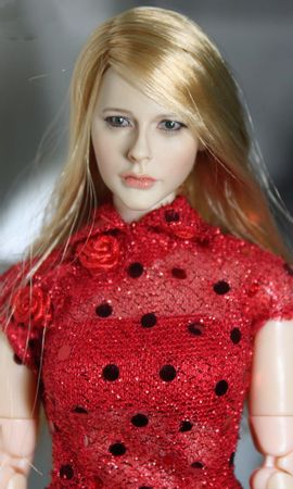 IN SOTCK 1/6 scale  KM13-1 chloe Moretz female young girl  head sculpt with blond hair for 12 ''  female action figure body