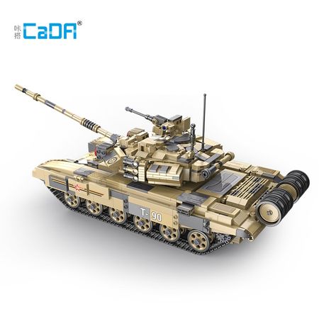Cada Military Technic Series T90 Main Tanks Model Building Blocks Weapon War Creator Army WW2 Soldier Bricks Toys For Children
