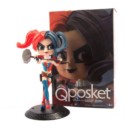 QPosket Figure 2pcs/set Suicide Squad Harley Quinn Joker Cute Big Eyes Action Figure Model Toy Doll Christmas Gift
