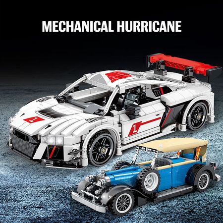City Pull Back Technic Sports Car MOC Model Building Blocks Creator Racing Vehicle Mechanical Bricks Gifts Toys For Children