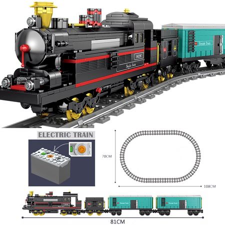 MOC Compatible with City Train Station Track Rail Technic Creator Building Blocks Bricks DIY Tech Toys For Children