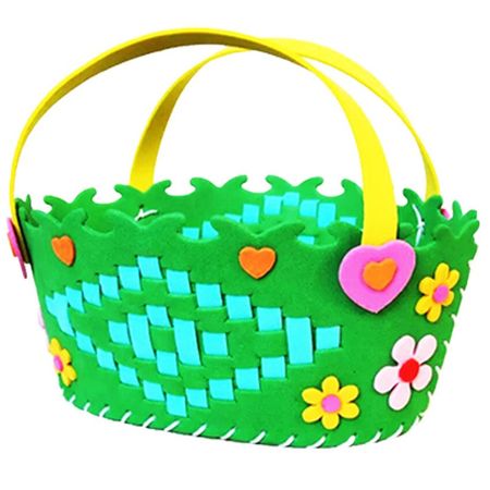 1Pc Children DIY Handmade EVA Woven Flower Basket Kindergarten Material Bag Toy for Girls Boys Art Crafts Early Learning Toys