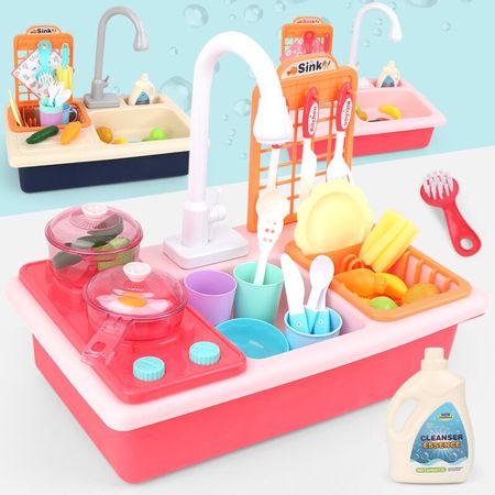 Pretend Toy Kids Kitchen Toys Simulation Dishwasher Educational Toys Mini Kitchen Food Pretend Play Toys Cutting Role Playing