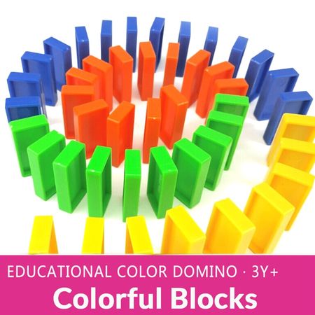 Colorful Domino set with Springboard 120pcs dominoes blocks kit intelligence Educational imagination Toys Gift For Children boys