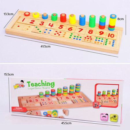 Preschool Wooden Montessori Toy Count Color Digital Cognition Match Game Baby Early Learning Educational Math Toys for Children