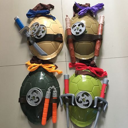 Turtles Armor Cartoon Toys Action Figure Raphael Anime Movie Weapons Leo Raph Mikey Don Figure Cosplay Shell Props For Kids Gift