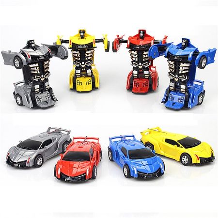 2 IN 1 Deformation Robot Car Model One-key Automatic Transformation Action Figure Classic Toy Learning Boys Children Toys Gifts