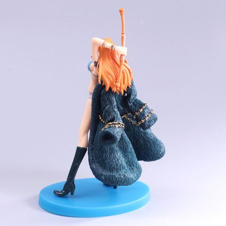 Japen Anime One piece 20th Anniversary Nami Sexy Blue Rich Coat PVC Action Figure Collection Model Toy Doll Gifts 20cm