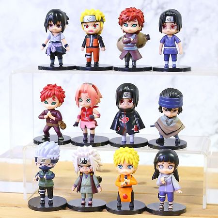 Naruto Figures 12pcs/set Uzumaki Naruto Hyuuga Hinata Uchiha Sasuke Itachi Kakashi Gaara Jiraiya Q Version Toys Dolls