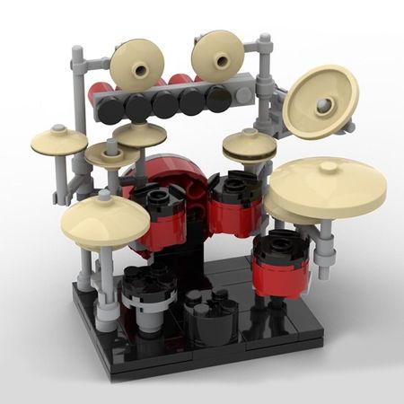 Locking Drum Kit City Series Toys Bricks MOC Blocks Particles Model DIY Musical Instruments Building Birthday Gifts Lockings
