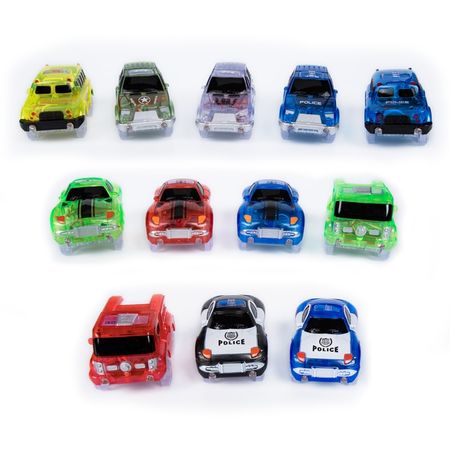 Tracks Cars Race Track Car In Toy Vehicle LED Light Electronics Car Tracks Toy Parts Car for Children Boys Birthday Gift