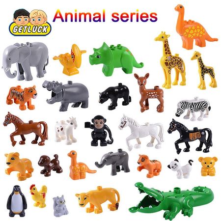 Animal Model Figures big Building Block kids educational toys for children Gift Brinquedos compatible Leduo Big block