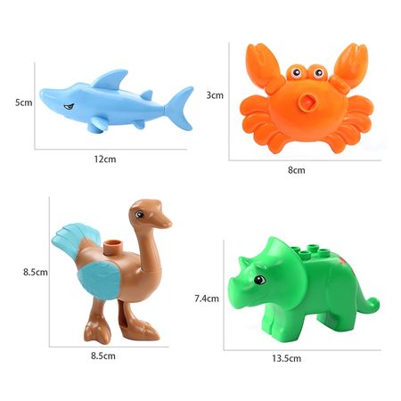 Animal Model Figures Blocks Big Size DIY Compatible Duploed Building Block Cartoon Animal Model Educational Toy For Children