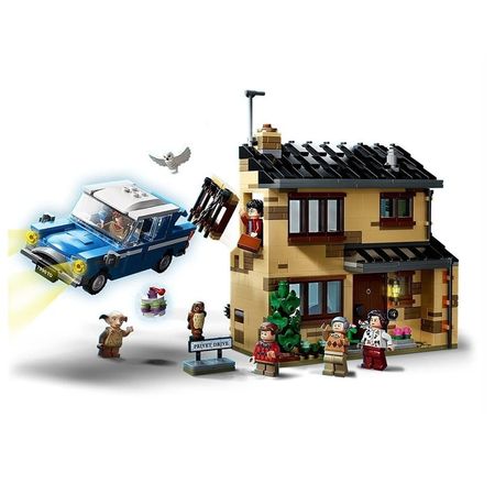 NEW Magic Castle 4 Privet Drive Flying Car Harried Building Blocks Brick Potter Cartoon Action Figure Toys Brain Game Model