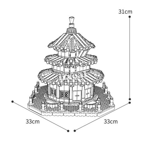 1736pcs Fit Lego The TEMPLE OF HEAVEN OF BEIJING Model Building Blocks The World Great Architecture Bricks Toys for Children