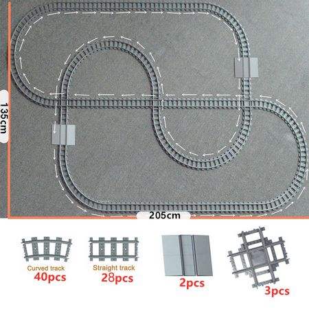 Railway Train Tracks City trein 4519 Cross Track Straight Curved Building Blocks Bricks Model Compatible All Brands Train Rails