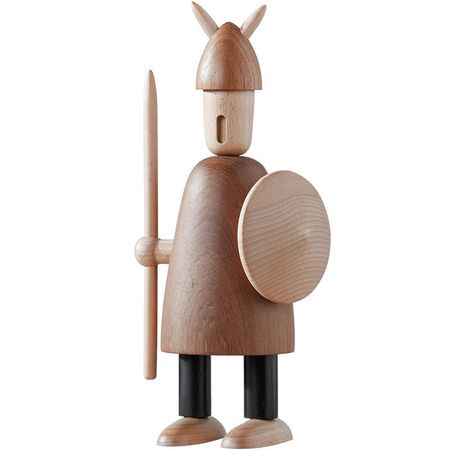 Handmade Danmark Viking Statues Wooden Decoration Home Decor Modern Nordic Wood Sculpture Home Decoration Ornaments Crafts Toys