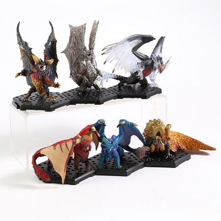 Game Monster Hunter Dragon PVC Figure Collectible Model Toys 6pcs/set