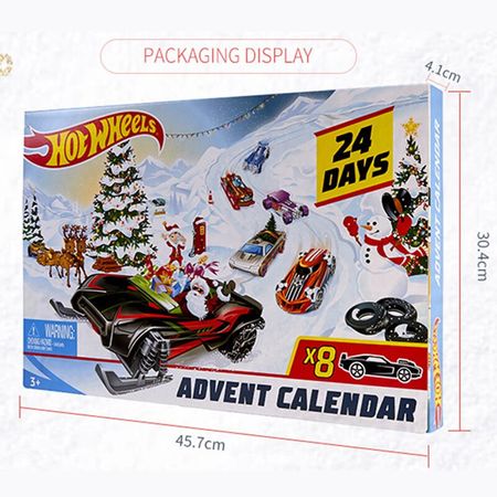 Original Hot Wheels Advent Calendar Car and Accessories Metal Car Hot Toys for Children Christmas Toys Diecast Toy Car Kids Gift