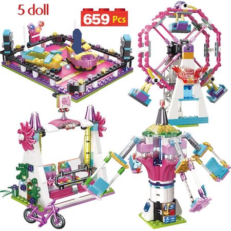 699PCS City Bricks Friends Fun Park Carnival Of Joy Building Blocks Figure Model Toys For Girls Children