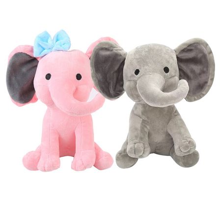23cm Cute Kawaii Stuffed Plush Toy Pink/Grey Elephant Animal Plush Dolls Plushie Gift for Kids