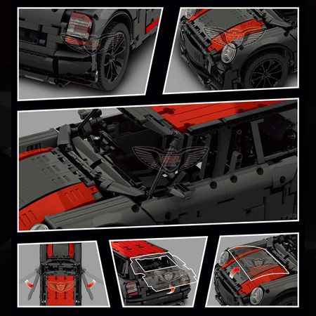 RC Technic Bricks City MINI Coopered Ford Mustang Car Model Kit MOC-36559 Building Blocks Kids Toys Compatible with 10242 Gifts