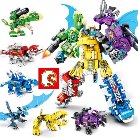 Robot Fit Lego Technic Mech Building Blocks Movie Jurassic Transformation Dinosaur Model Bricks Toys for Boy Sembo Lepining