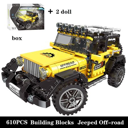 NEW Creator Jeeped legoINGlys Jeeped Off-road Vehicle Truck Building Blocks Mini Bounce car City Technic Car Bricks Toy For Boys