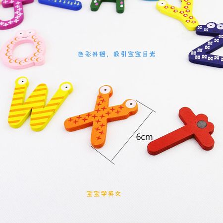 26pcs Magnetic English Alphabet Refrigerator Stickers Wooden Puzzle Toy Cognitive Baby Learning Educational Toys for Children