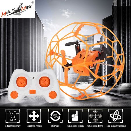 Mini RC Quadcopter Toy 1340 Headless Drone Toys Green/Orange Remote Control Drone 2.4GHz 4CH RC Ball drone Flip Ball Helicopter