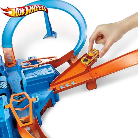 Original Hot Wheels Track Sport Car Toys Learning Building Skill 4 Lap 360 Degree Hot Track Kids Toy DTN42 Inside Funny Gift