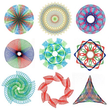 22Pcs Geometric Ruler Drawing Tool Toy Set Interlocking Gears Wheels Painting Accessories Creative Educational Toy for Children