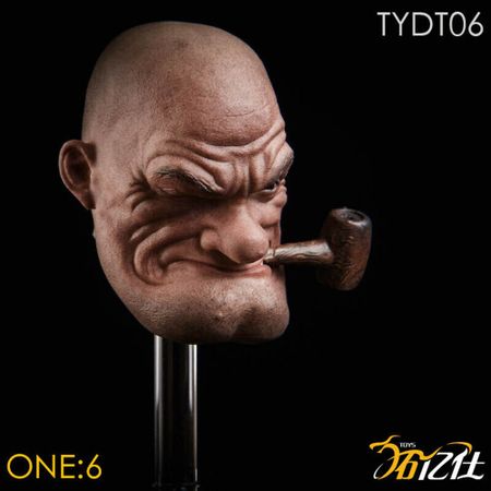 1/6 Scale  TYDT06 Master Ninja Popeye Sailor Head Sculpt Suitable for 12 Inch Male Muscler Body Figure