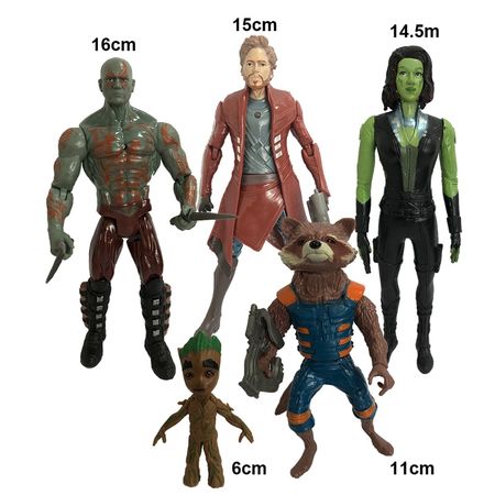 5Pcs/set Marvel Avengers Guardians of the Galaxy Star Lord Groot Gamora Drax the Destroyer Rocket Raccoon Action Toy Figures