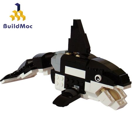 DIY Deep Sea Creatures Shark Stand Killer Whale Sharks Figure Blocks Construction Bricks Building Toys For Children