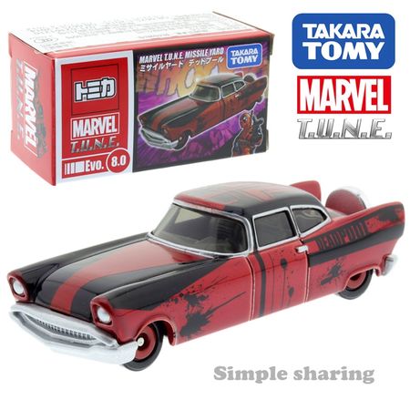 Takara Tomy  Marvel T.U.N.E. Missile Yard Evo. 8.0  Deadpool Tomica Car Hot Pop Kids Toys Motor Vehicle Diecast Metal Model