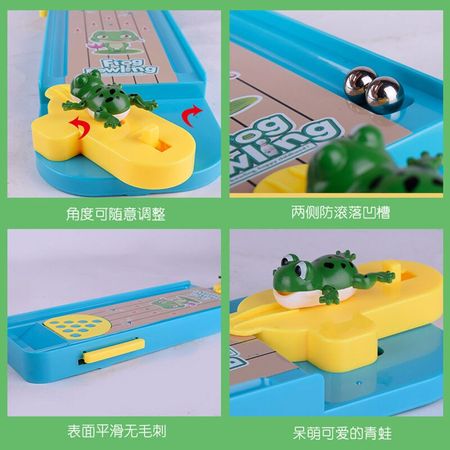 Novelty Pretend Play Fun Frog Bowling Alley Interactive Toys for Children Adults Desk Game Marble Ball Launcher Toy Kids Gifts