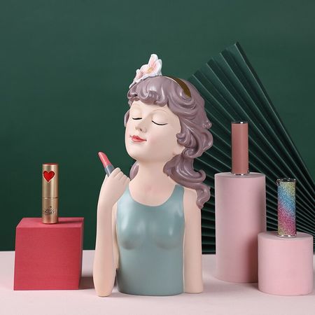 Tray girl key storage girl resin art statue gift fairy trinket fashion style sculpture decoration home decoration