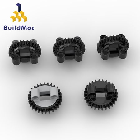 BuildMOC 601948 28 gear rotating platform brick Technic Changeover Catch For Building Blocks Parts DIY Educational Tech Toys