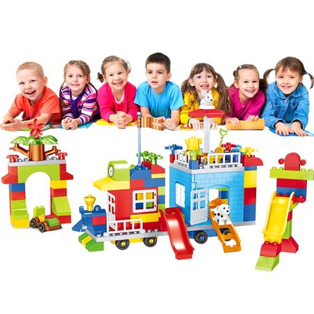 DIY Big Size Particle Building Blocks Colorful City Blocks Castle Educational Building Toy For Children Kids Gift