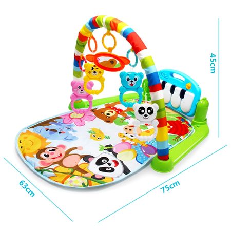Baby Play Mat Toy Rug Baby Pedal Piano Play Music Crawling Mat Play Lay Sit Toys With Cute Animal Baby Gym Blanket Fitness Frame