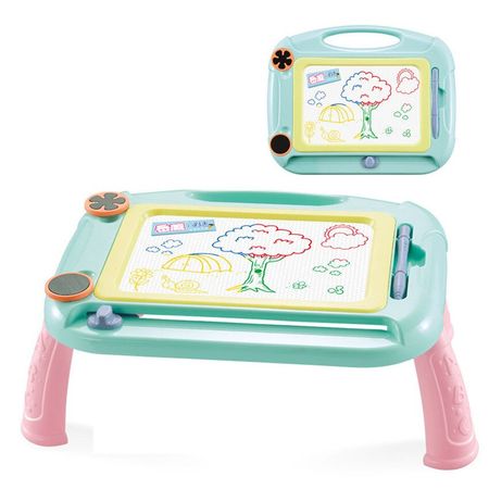 Children Magnetic Colorful Bracket Drawing Board with Holder Stamps Graffiti Painting Toys for Boys Girls Early Learning Gifts