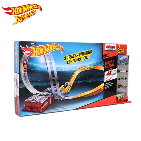 Hot Wheels  Motorised Figure 8 Raceway Including 6 Cars Fun Play Acceleration Toy Educational Building Hotwheels Model Gift