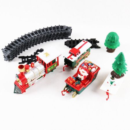 Kids Merry Christmas items Electric Railway Train Toys battery operated Rail Car Vehicles Toys xmas gift products for 2019 year