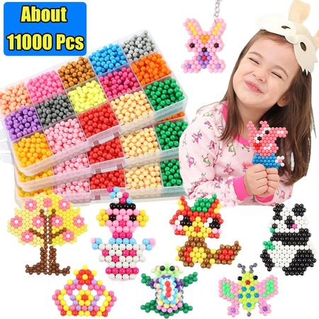 11000pcs 36 colors Refill Beads puzzle Crystal DIY water spray beads set ball games 3D handmade magic toys for children