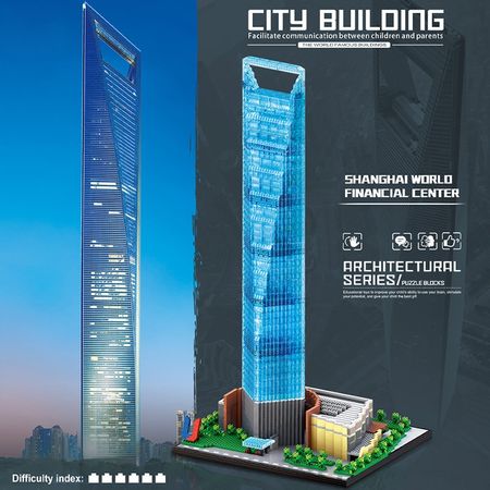 City Famous Architecture Shanghai Financial Center Bricks Street View Diamond Mini Building Blocks DIY Toys for Children Gifts