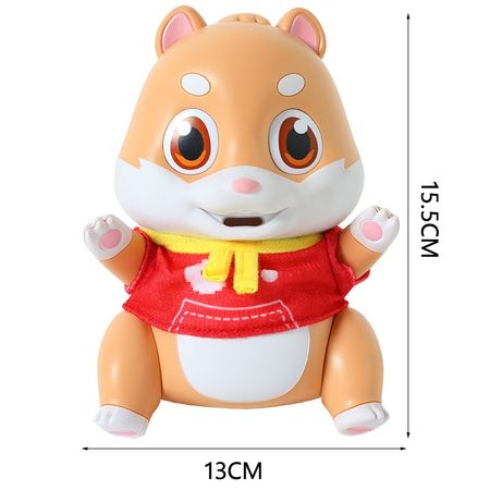 Early Education Greedy Hamster Toy Simulation Feeding Pet Toys Feeding/Music/Story Mode Sensory Touch Lmitate Recording Gifts